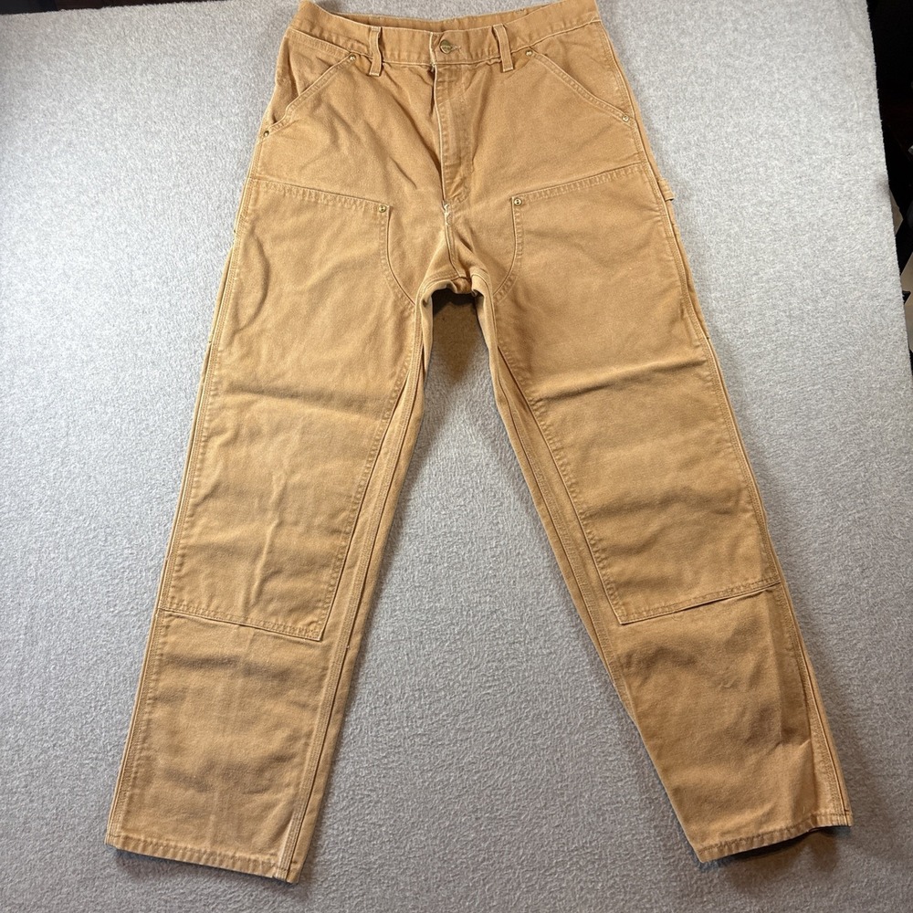 Carhartt Double Knee Pants 34x34 Brown Dungaree Fit Work Carpenter BOT BRN